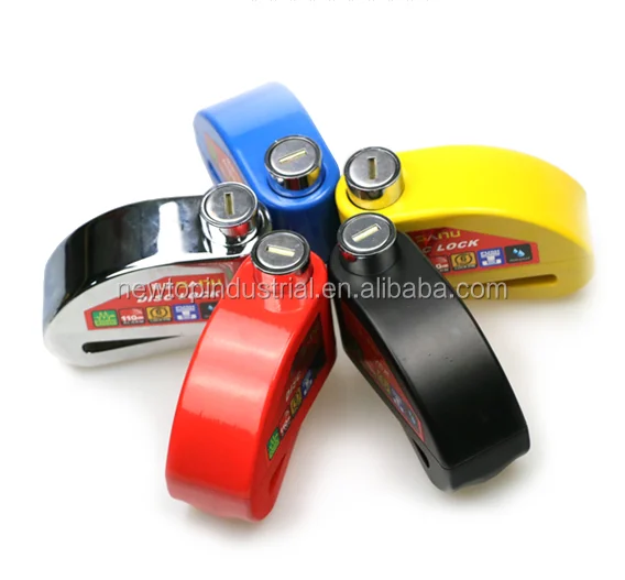 High security green alarm disc lock siren padlock alert lock for motorbike or bicycle