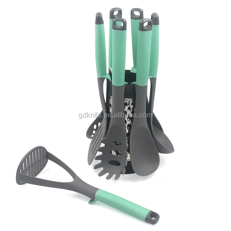 New Northern Europe style best top seller 7 pcs Nylon kitchen cooking accessories with multifunction grater holder