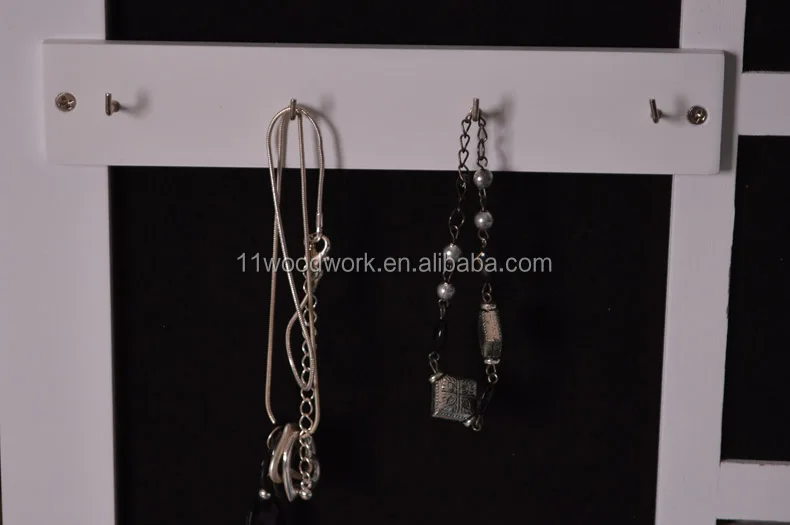 Wooden wall mount mirrored jewelry dressing cabinet with photo door