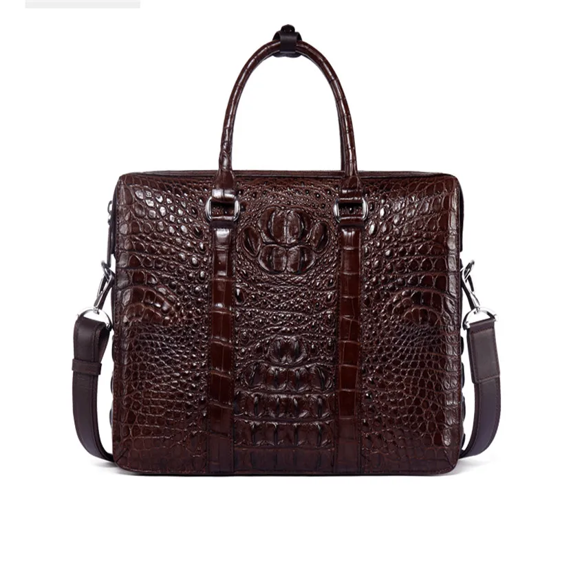 MX-007 Business Laptop Handbag Crocodile Genuine Leather Male Top-handle Men Messenger Bags Alligator Shoulder Tote Bag