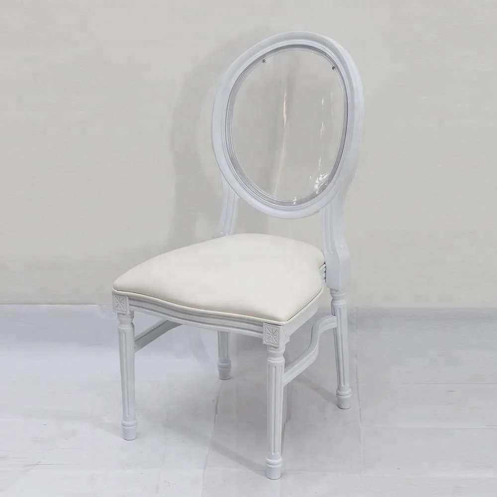 white luxury resin stackable louis wedding banquet chair