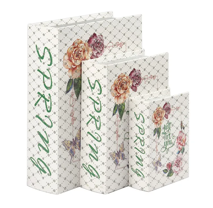 
Floral Set of 3 Book Shaped Boxes Factory Price Wholesale 