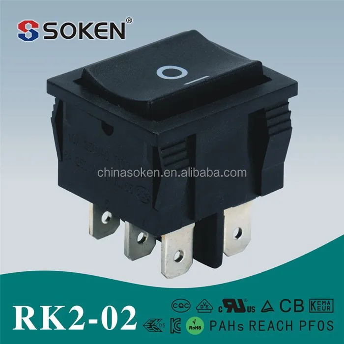 Rk2-02 RoHS enec DPDT 6 контакт. перекидной переключатель 6a 250 В AC t105