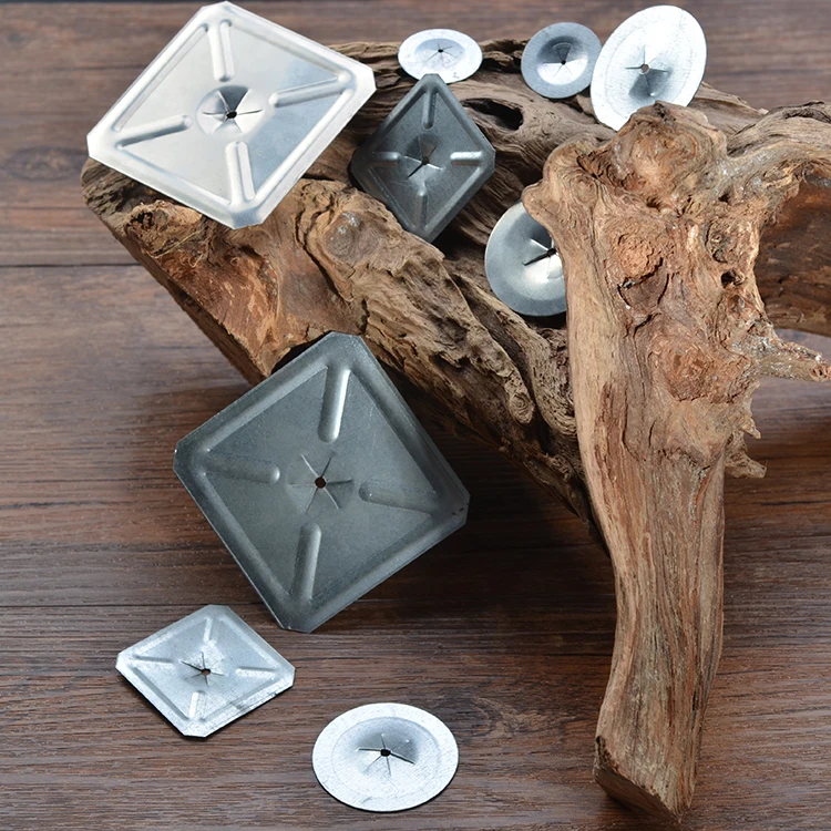 Low carbon steel square insulation self-locking washer with various insulation nails for fixing various insulation blanket