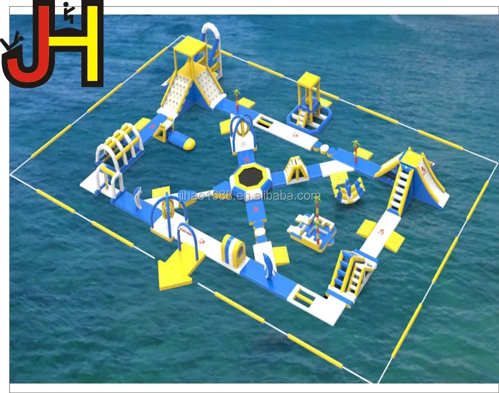 Summer Large Inflatable Sea Water Park Fun Floating Aqua park Water Obstacle Games