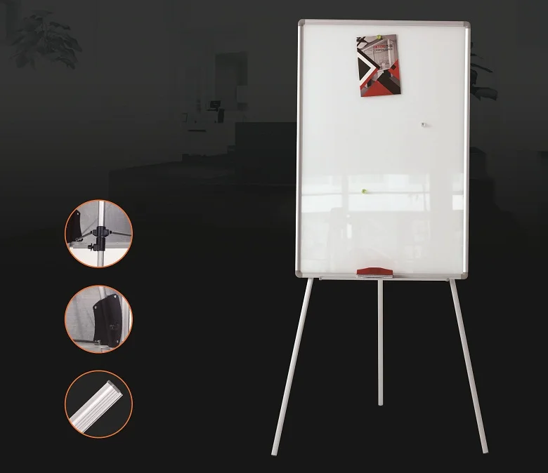 
Removable Adjustable Height Drawing Board Tripod Magnetic Glass Whiteboard 