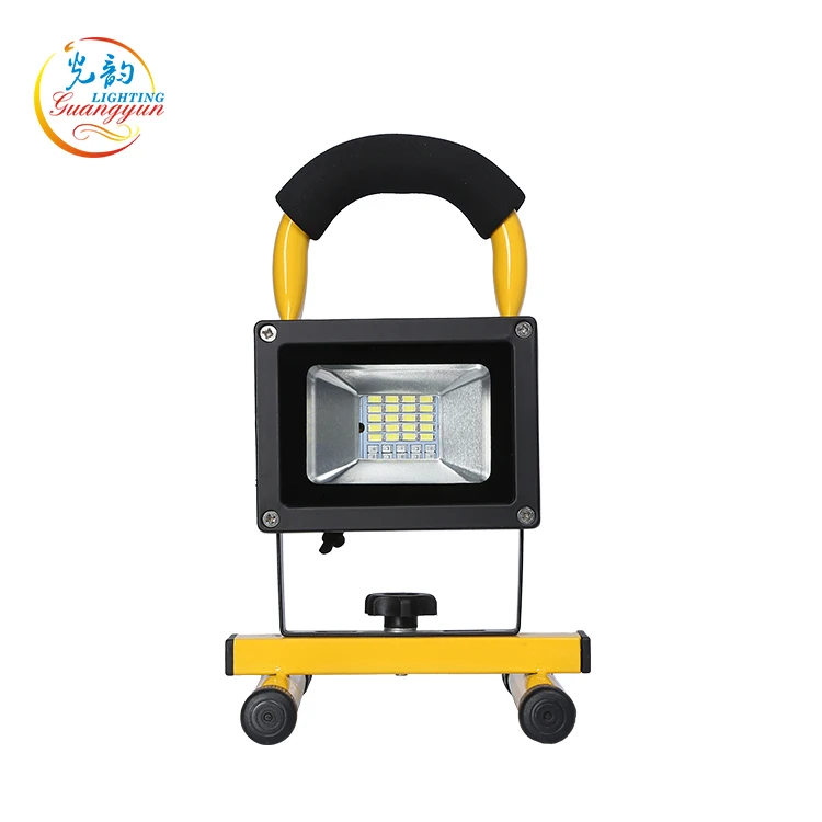 12V Portable 10w 20w 30w smd led battery operated red blue light flash rechargeable floodlight