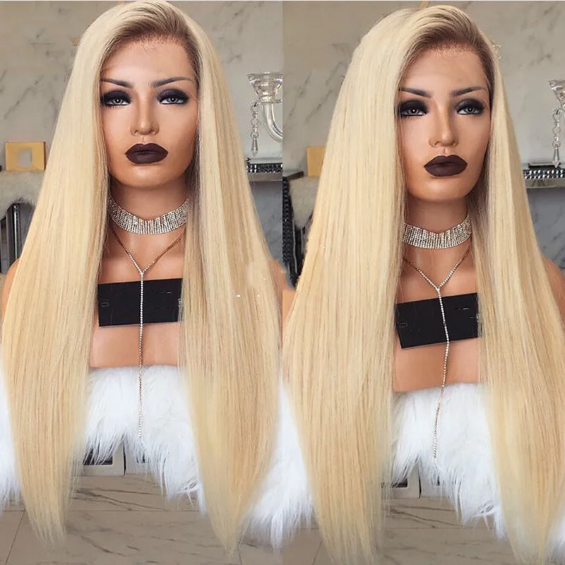 Female chemical fiber Silver high quality Synthetic straight hair wig