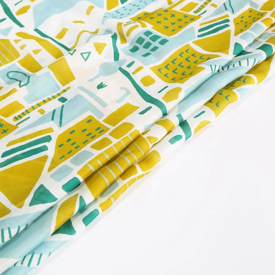 Digital printing on 100% silk habotai chiffon crepe de chine fabric for dress and scarves