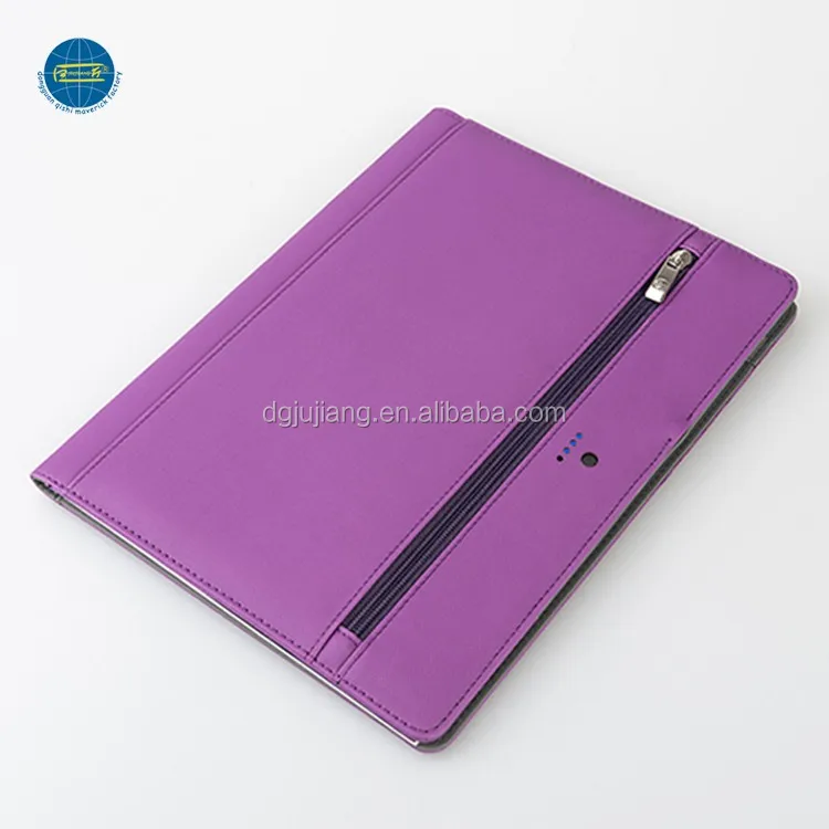 
Leather Organizer Zipped Portfolio Conference Folder Executive Padfolio Business Compendium Folders With Power Bank 