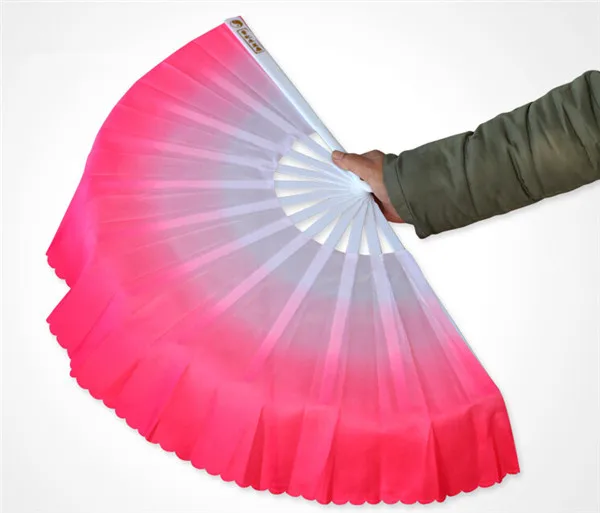 gradient color folk art Chinese silk dance dancing fan KungFu fan