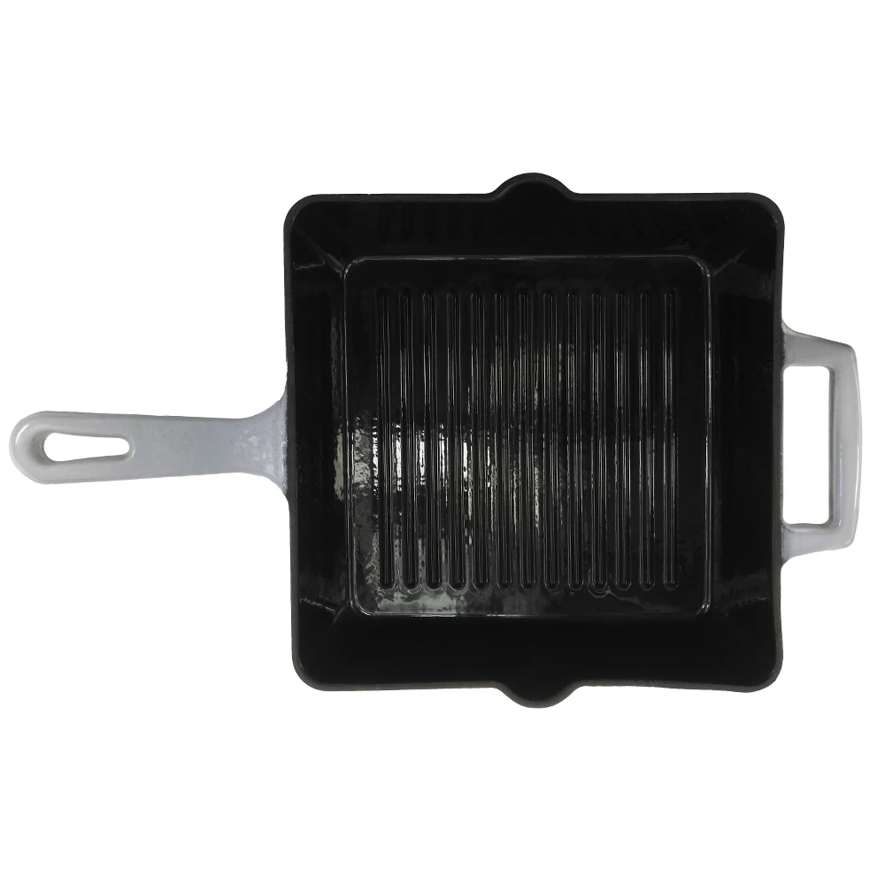 CE certificate enameled cast iron square grill pan