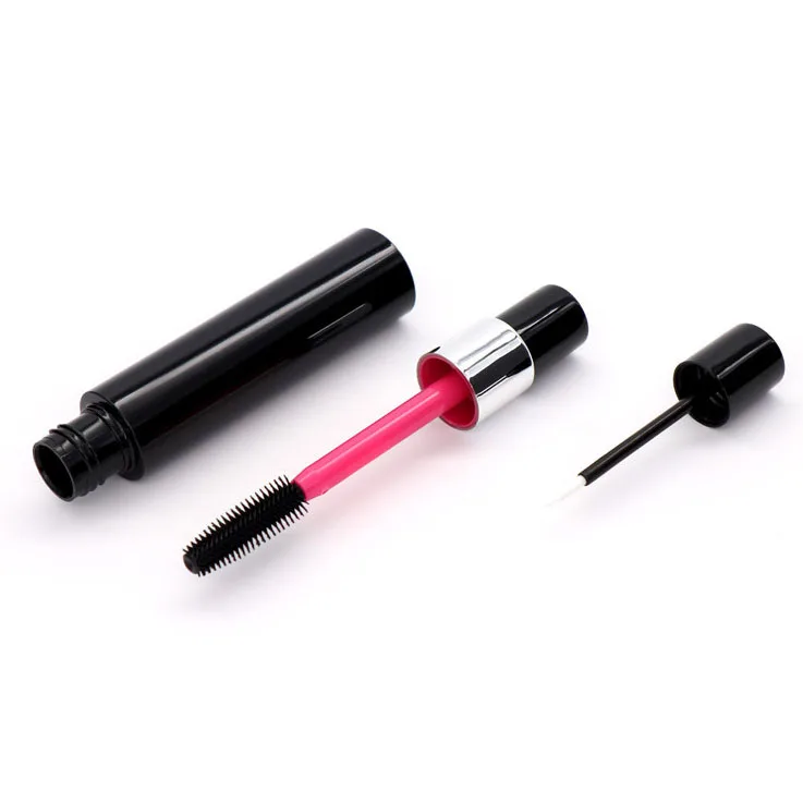 
Cosmetic empty black plastic mascara tube with brush 