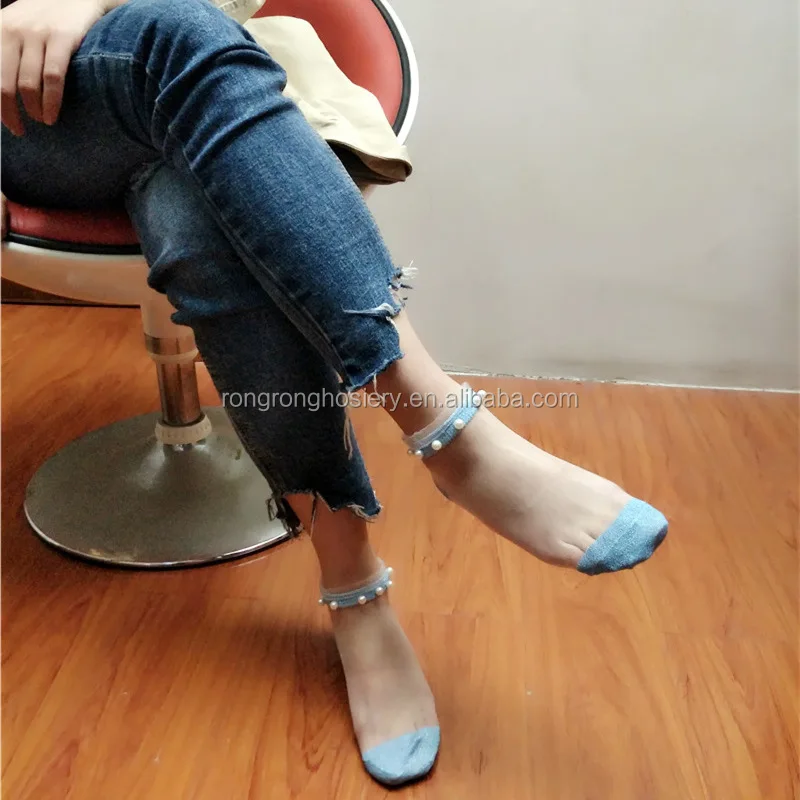 Best selling women lady girls cute lace cotton socks with beads