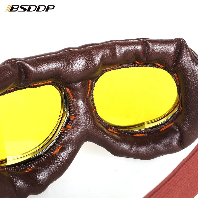 BSDDP Motorcycle Goggles Glasses Vintage Motorbike Classic Goggles Retro For Harley Protection Eyewear UV Protection