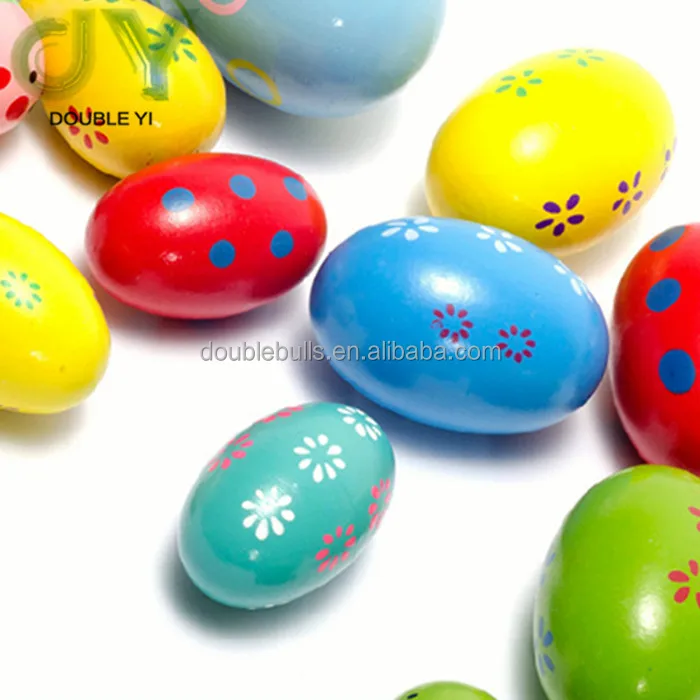 Custom Print 7*5cm Wooden Cartoon Sand Egg