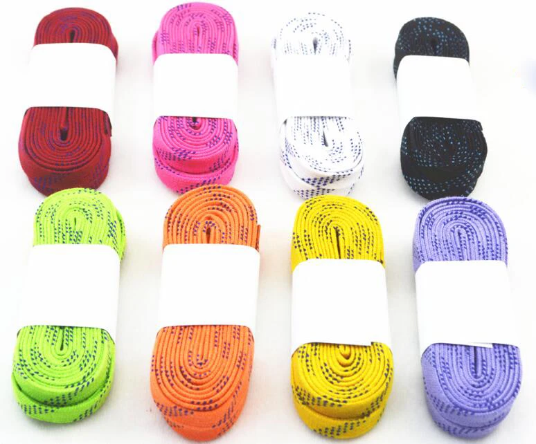 Colored Flat Hockey Laces, Factory Price Laces with Moulded Tips