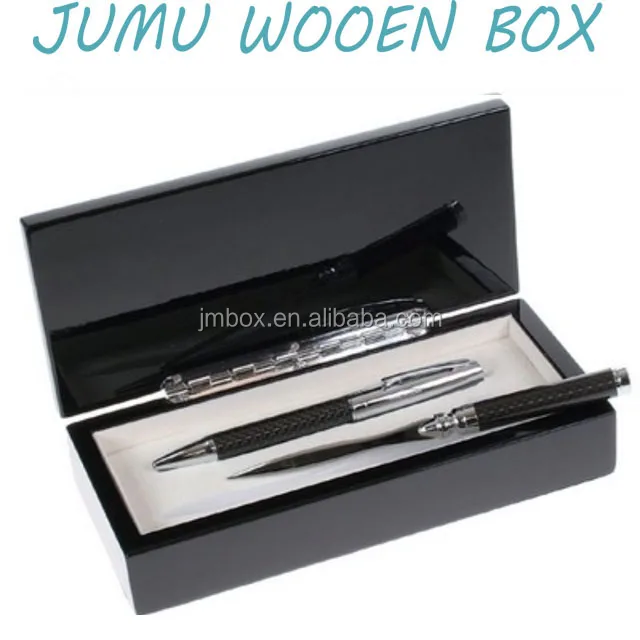 new desig carbon fiber finish wooden pen envelope opener gift box