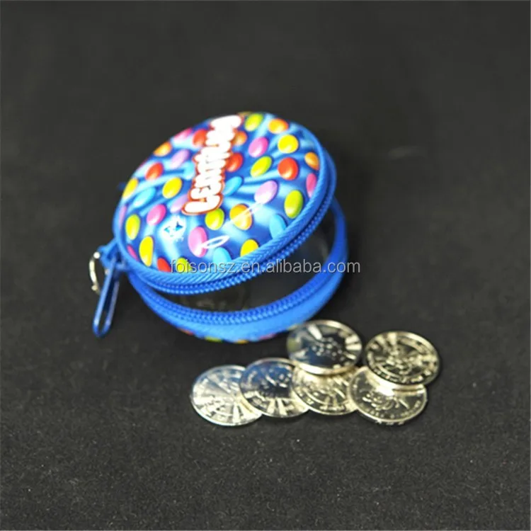 Lovely round zipper metal coin purse round zipper tin box