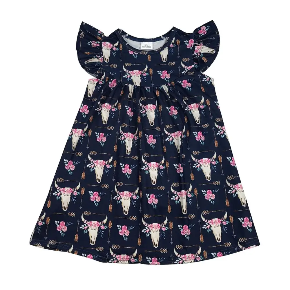 
 Горячая Распродажа, оптовая продажа, Детская дешевая одежда с принтом коровы, Эксклюзивное платье для девочек 10 лет  
