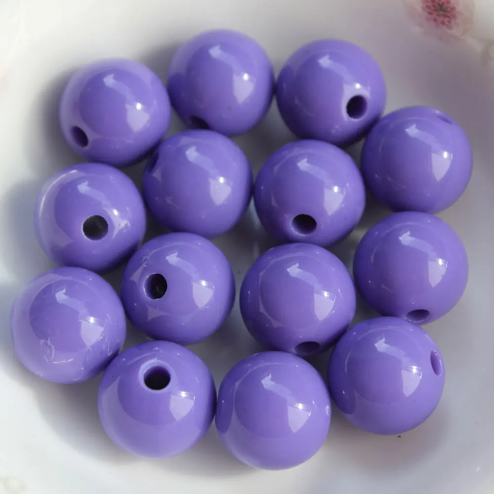 Wholesale  Various Opaque Colors 6mm To 20mm Acrylic Round Loose Beads For  Jewelry Craft Making