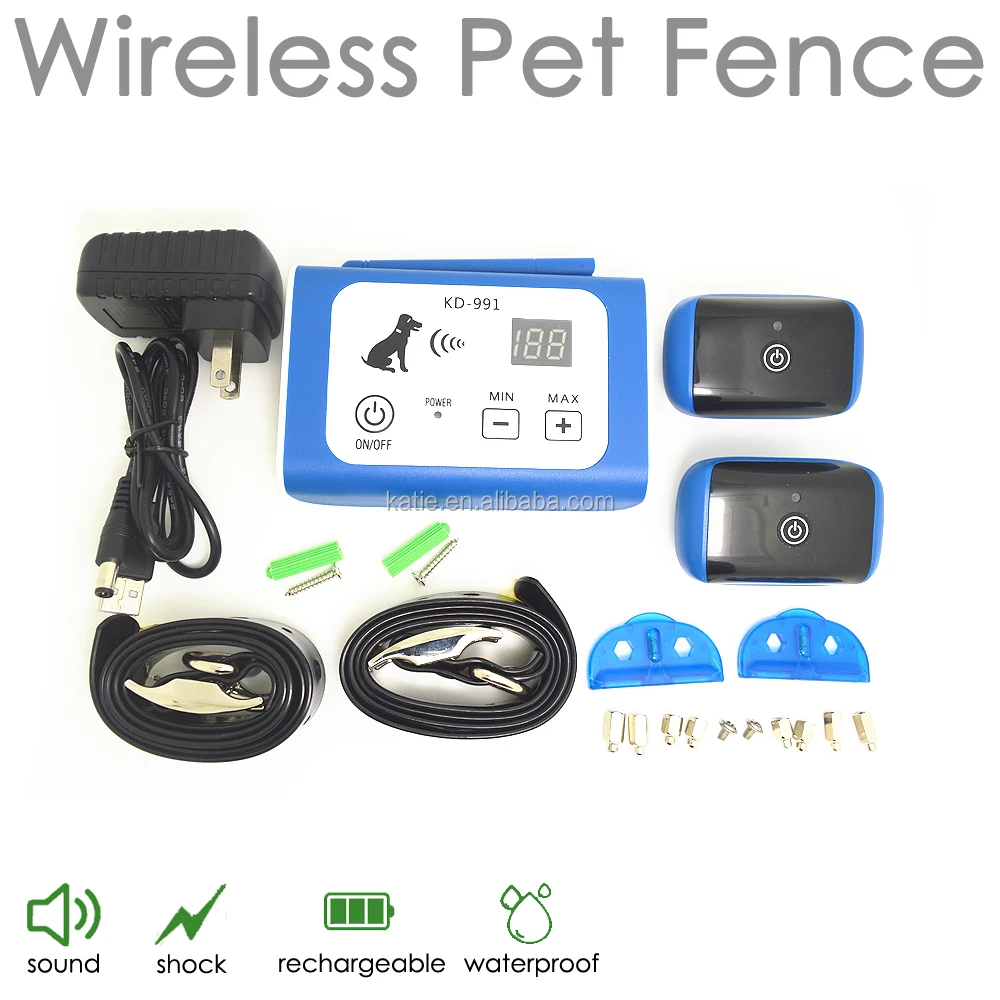 
Dog No Bark Shock Trainer Collar Training Device Wireless Fences with 2 Waterproof Shock Training Receiver Collars 