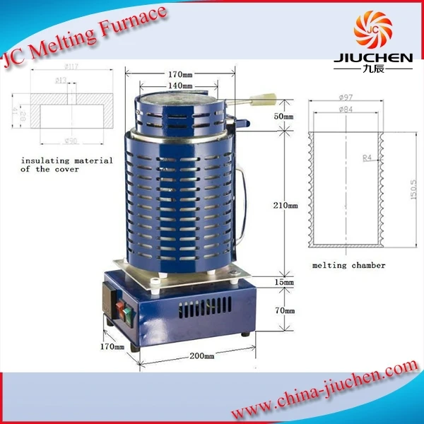 JC Laboratory Metal Jewelry Crucible Glass Melting Furnace