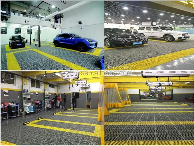 wholesale eco-friendly plastic interlocking garage floor tiles/removable pp interlocking floor for car washing/garage floor tile