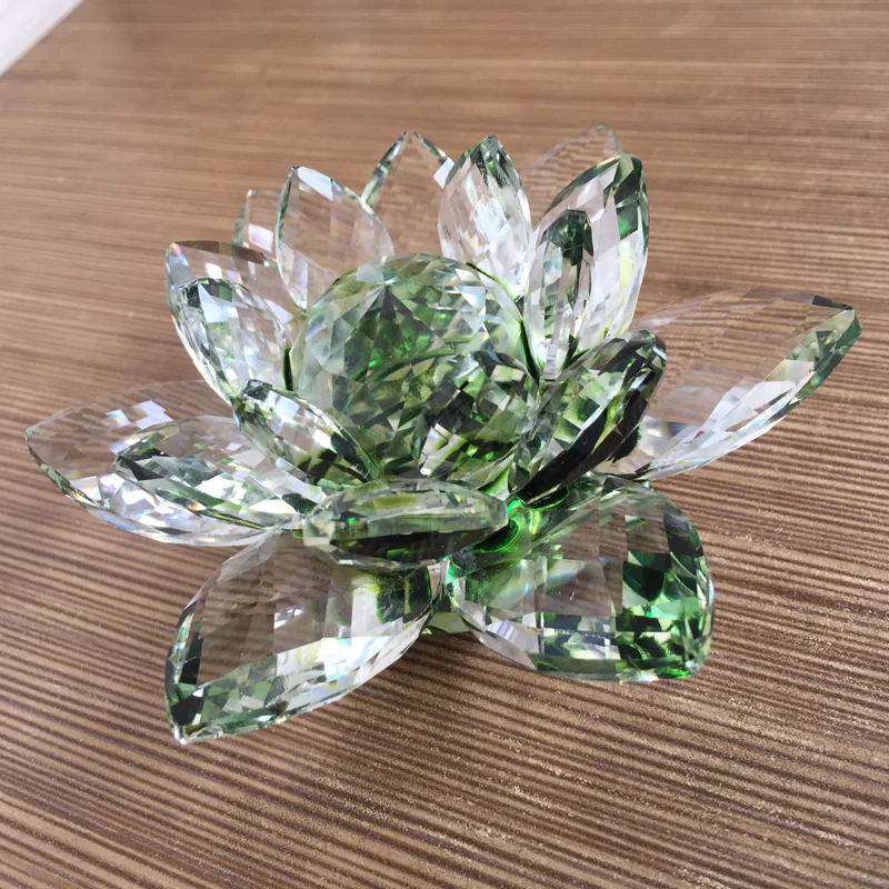 Wholesale small size blue crystal lotus flower for wedding centerpieces