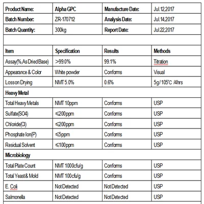 
Nootropics 50% 85% 99% Purity Alpha GPC CAS:28319-77-9 factory directly supply 