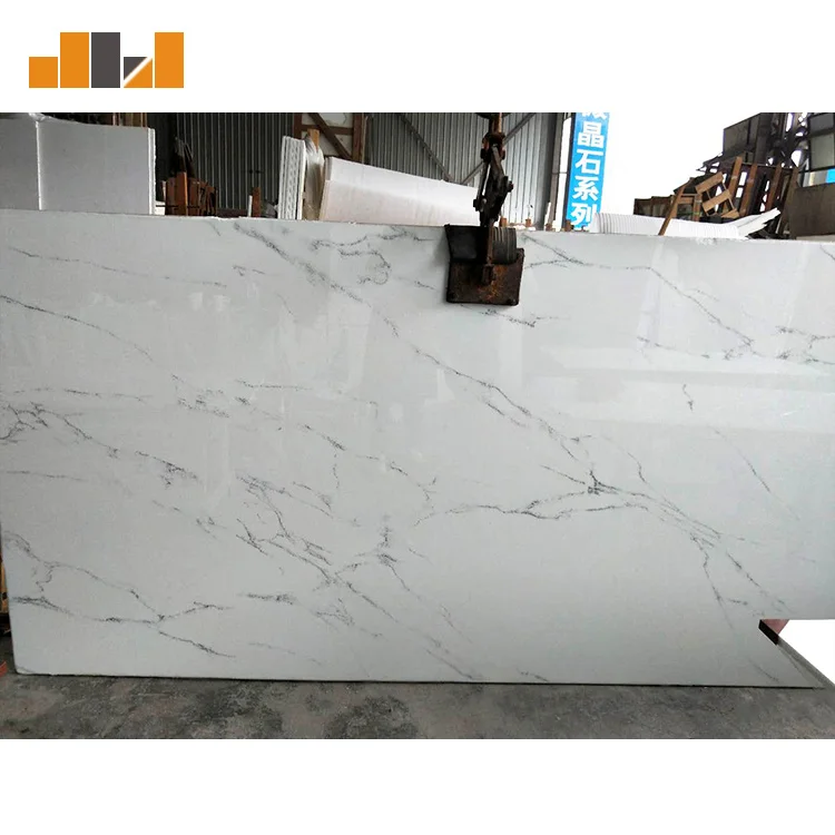 
White wall cladding Vanity top crystallized glass panel 