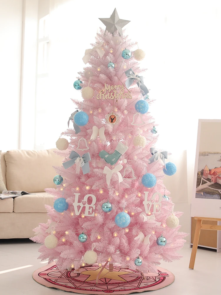 Home Decoration Indoor 5 Feet Artificial Led Light Pink Christmas Tree