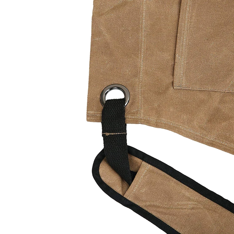 
16oz Waxed Canvas Work Tool Apron Achinist Shop Apron with Tool Pockets for Men Barber Waist Apron 