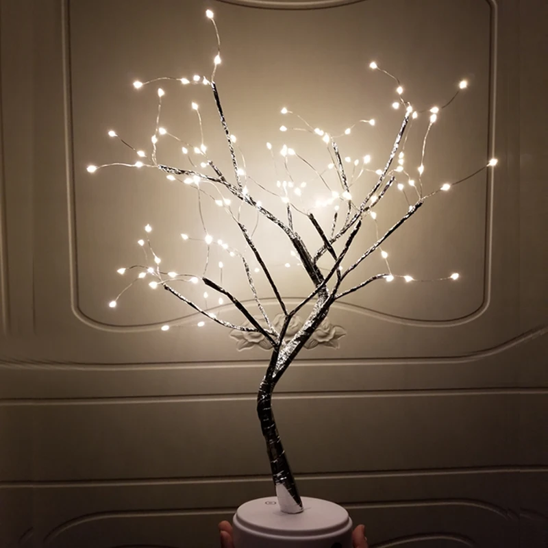 USB Touch switch control Bright LED Lamp 108 LEDS Greeting Tree Lights  LED Fire Tree Lamp For Home Holiday Lighting Christmas