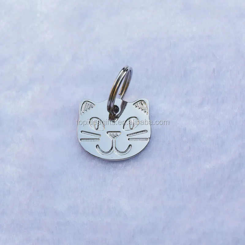 Dog Tag Supplier 20mm Diameter Enamel Animal Cat Pet Dog Tags Mini Cat Face ID Tags Manufacturer