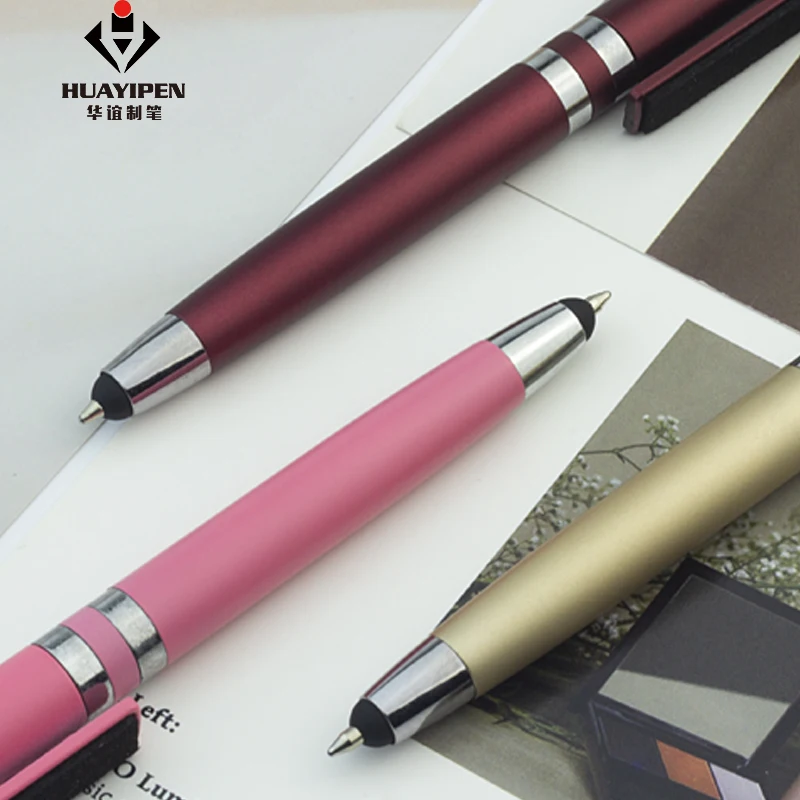 Plastic touch screen ballpoint pen phone holder pen with mobile phone cleaner