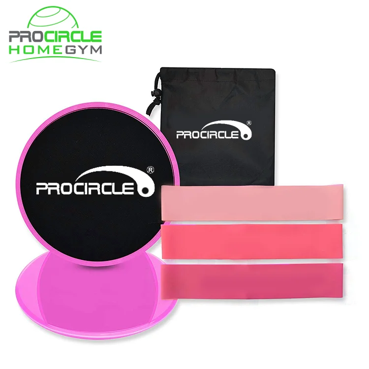 Power Training Exercise Gliding Core Sliding Discs and Exercise Resistance Loop Band