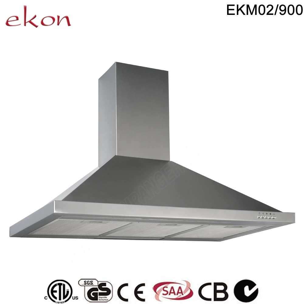 
900mm premium 3 speed mechanical control inox tower powerful industrial best kitchen hood with timer function 