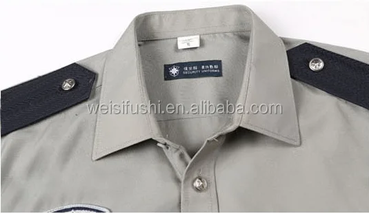 OEM custom logo unisex long sleeve security clothing guard uniform shirt