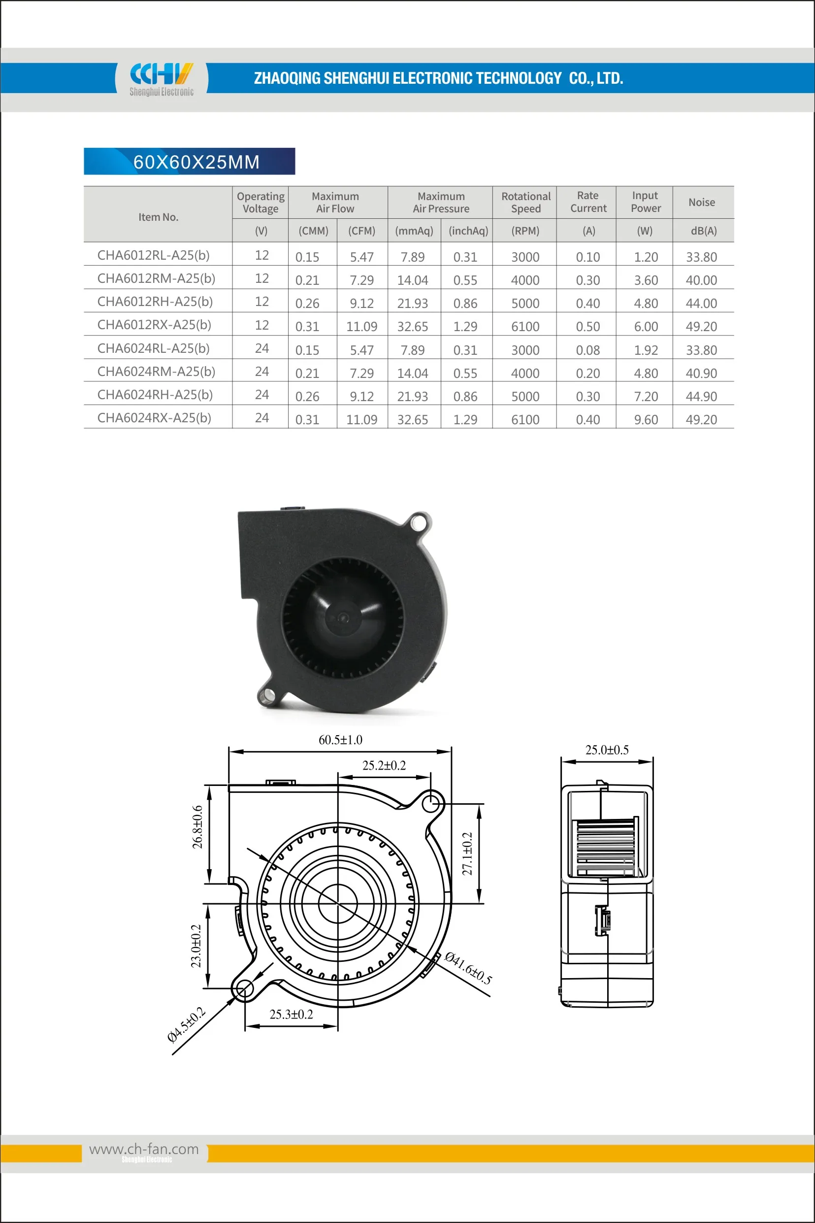 
60Mm 5V 12V 24V Micro Centrifugal Brushless Blower 60X60X25Mm Dc Fan 