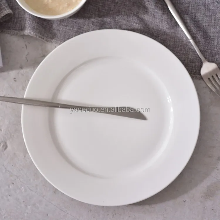 Классические керамические простые белые Тарелки и блюда фарфоровый квадратный плоский сервировочный поднос для отеля