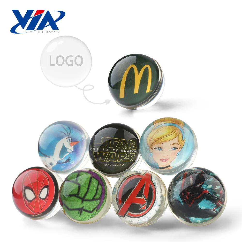 Wholesale  clear rubber bouncing ball with paper card inside