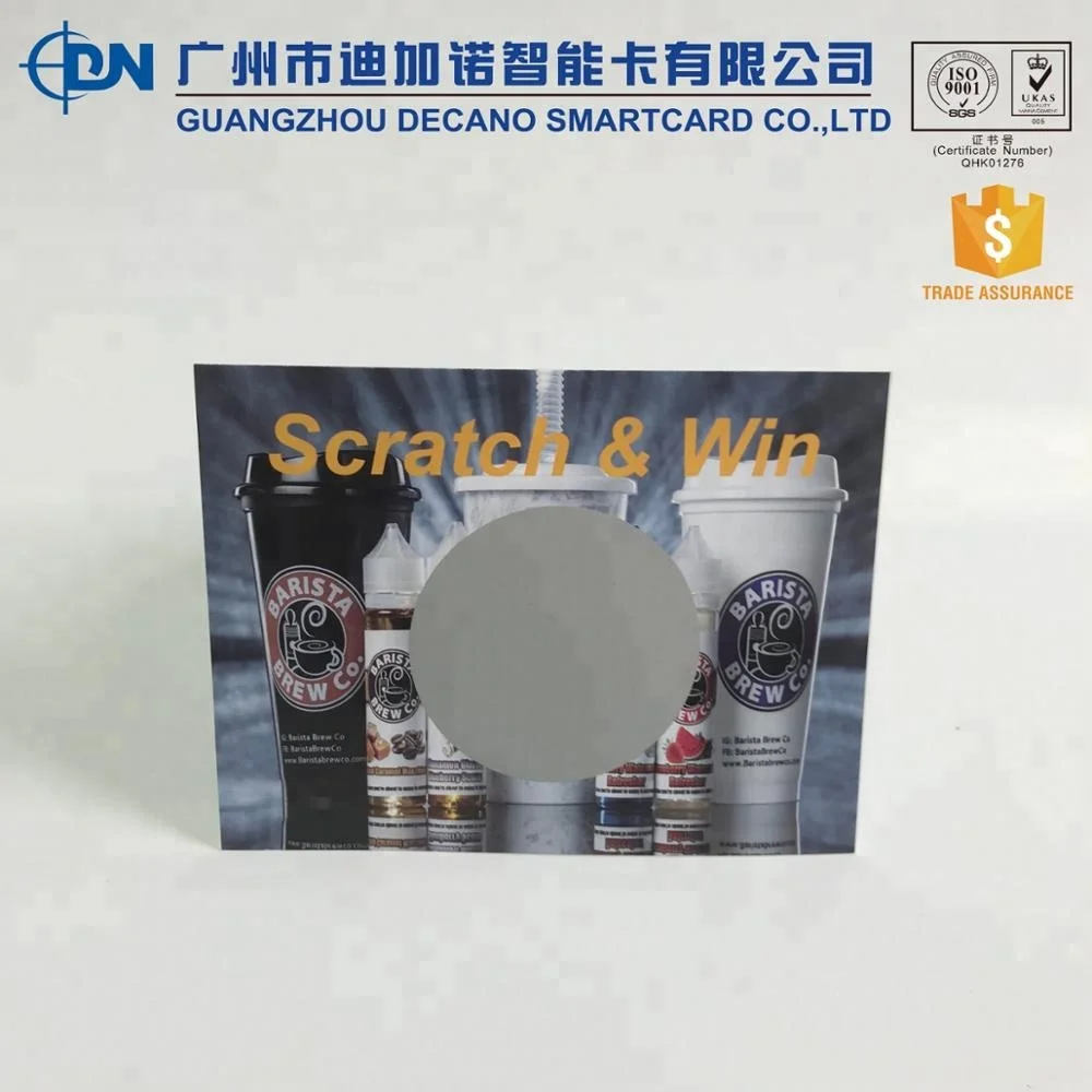 
Plastic lottery scratch card 