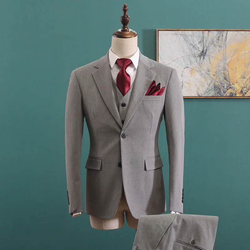 
latest design Custom 3 pieces slim fit tuxedo pant coat design men wedding suits pictures 