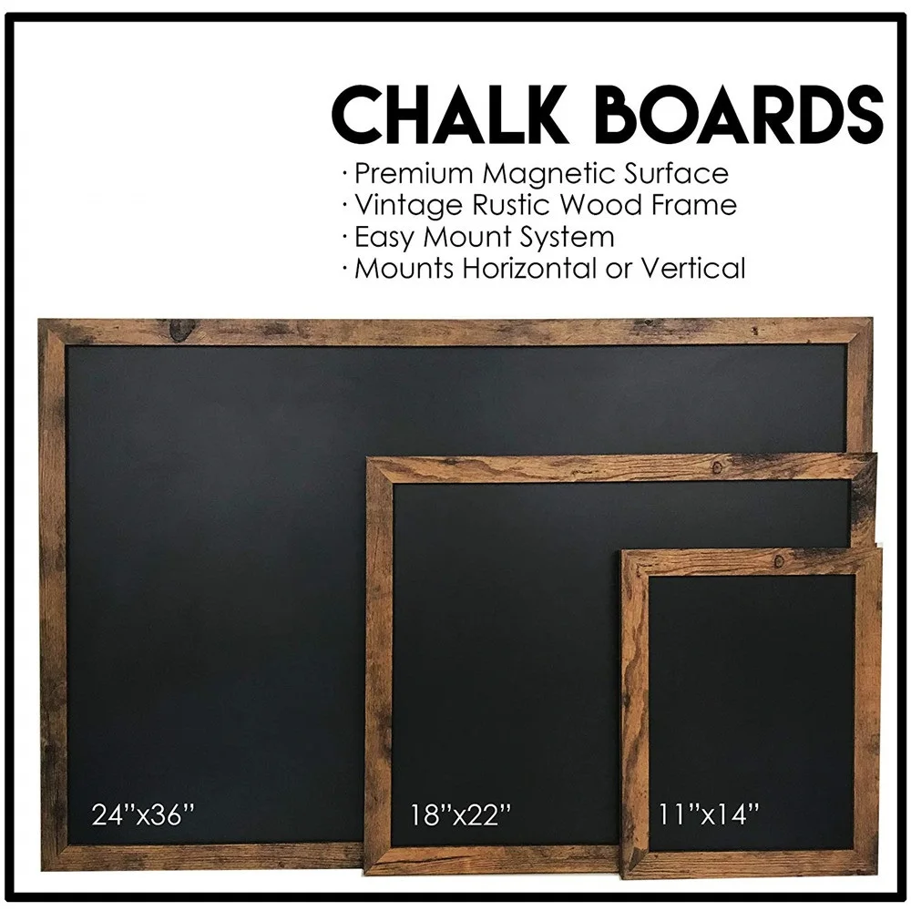 Caoxian Hi Home Rustic Wood Premium Surface Magnetic Chalkboard