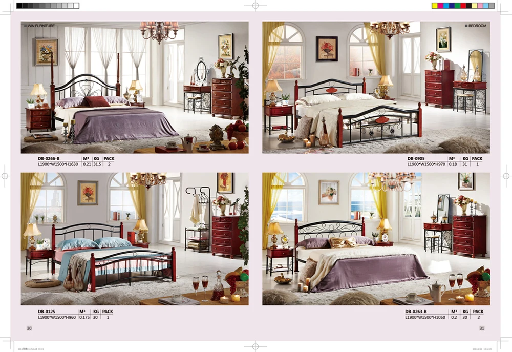 
Foshan Wooden Metal Bed Frame Design Modern Hostel Apartment All Size Iron Bed 