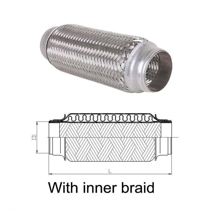 Automotive Exhaust Flex Joint 51*97 With Inner Braid Exhaust Flexible Pipe
