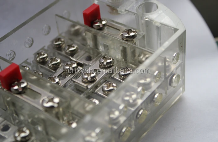 Black Bakelite 3 Phase test Terminal Block With Transparent Cover