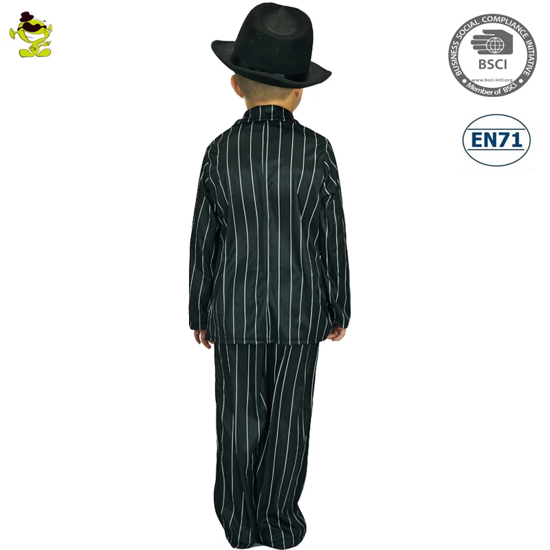 Cool Kids Gangster Costume Halloween  Party Clothes Cosplay Pinstripe Gangster Boys Costume