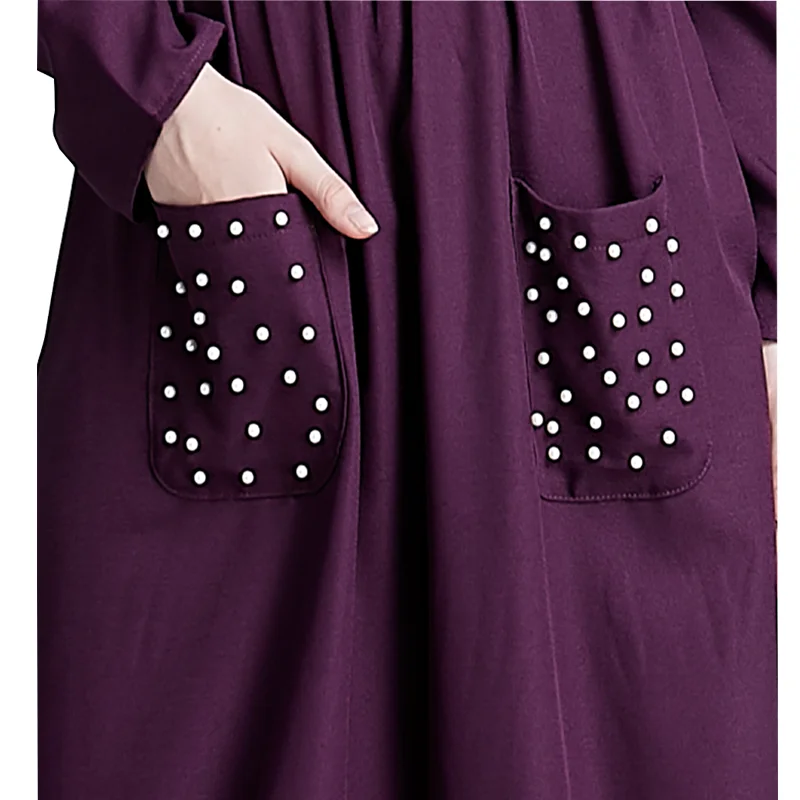 2018 Fashion Muslim Dress For Women Long Sleeve Loose Solid Maxi  Dress Hijab Abaya Latest Burqa Designs Pictures